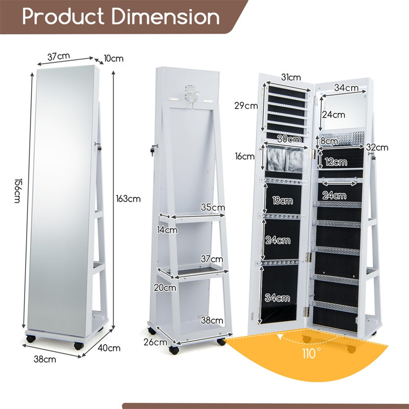 Neythan Freestanding Jewelry Armoire