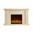 Beige Solid Wood Electric Fireplace