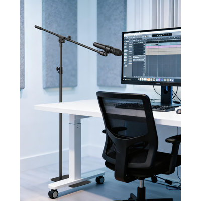 Support de micro pour plancher, support de microphone pour bras de perche à hauteur réglable avec base en fer pour le solocast de l'Hyperx, le Quadcast S de l'Hyperx, le Razer Seiren V3 Mini, le Yi Shure SM58 bleu et d'autres micros