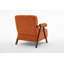 Chaise d'appoint Mid-Century moderne - structure en bois massif, revêtement capitonné en polyester orange avec coussin épais