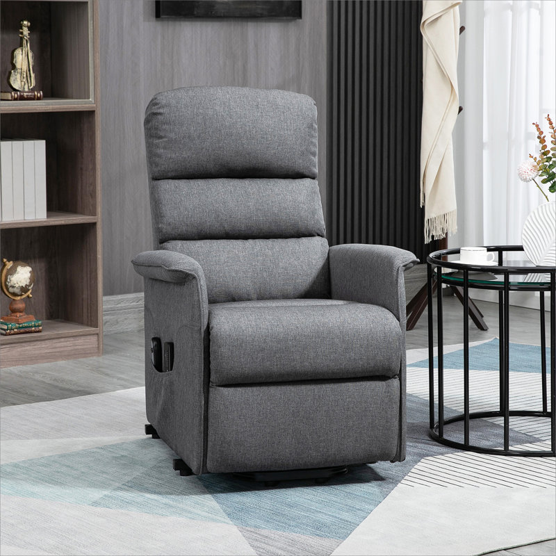 Fauteuil inclinable électrique avec massage par vibration, fauteuil inclinable en tissu pour personnes âgées avec télécommande, poches latérales, gris