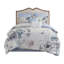 Édredon 8 pièces en coton bleu grand - style Shabby Chic avec accent floral, intérieur, comprend 1 édredon, 2 taies décoratives européennes, 3 coussins décoratifs, jupe de lit, composants de literie lavables à la machine-125396545-125396546