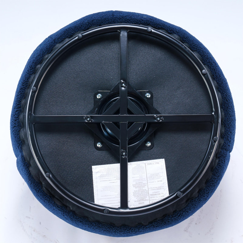 Jalin Upholstered Swivel Barrel Chair, Dark Blue