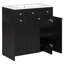 Meuble-lavabo de 30 pouces avec lavabo en céramique, armoire de rangement abondante - 2 portes à fermeture en douceur et tiroir profond à deux niveaux-1052533096