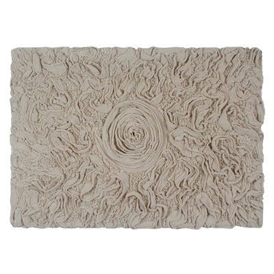 Schoenberger Floral Design Cotton Bath Rug