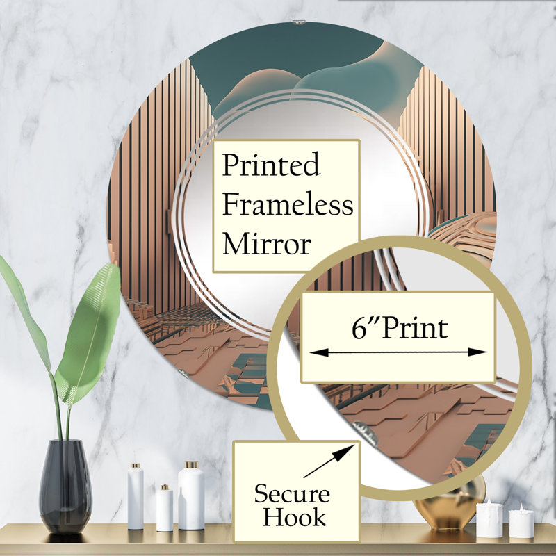 Vevat - Miroir mural moderne rond, 32 po x 32 po