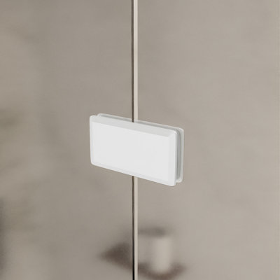 Glass to Glass Clip 180 Degrees 2" Height White Finish