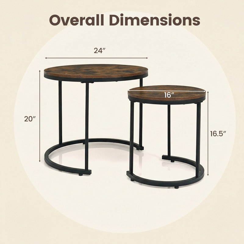 Table basse Briajah, Brun rustique, Noir, noir, noir, noir, Couleur du bois