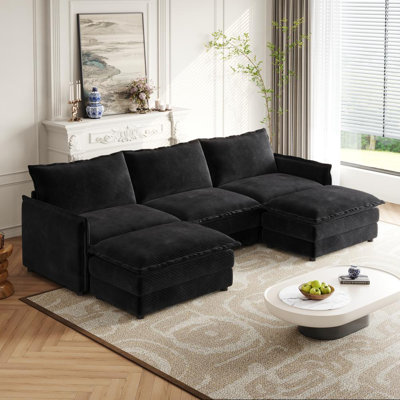 109'' Upholstered Sectional Sofa with Ottoman