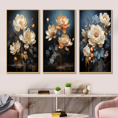 «Harmony Mystique Lotus», ensemble d'art mural sur toile de lotus, lot de 3