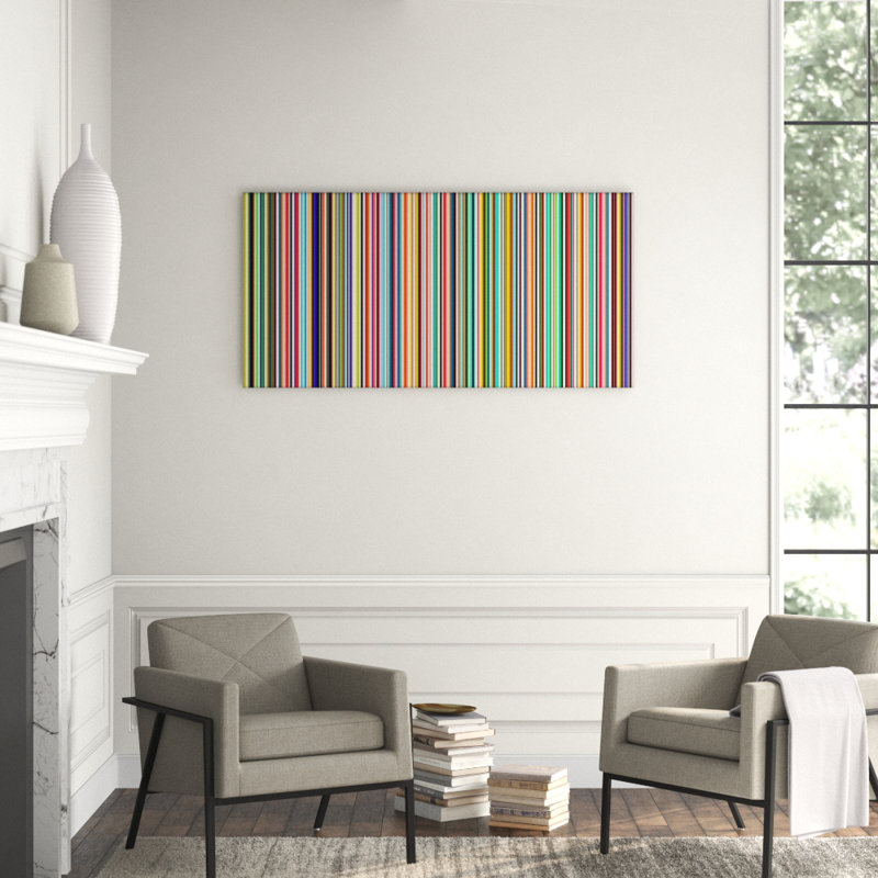 «Prop proportionate Lines II» par James McAllen - reproduction imprimée, H 30 po x l 60 po x P 1,5 po, Couche de verre