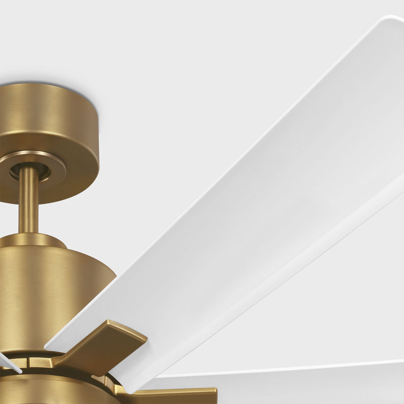 Generation Lighting Fan Teasley Indoor Ceiling Fan with Threaded Downrod, Matte White ABS blades and Handheld Remote