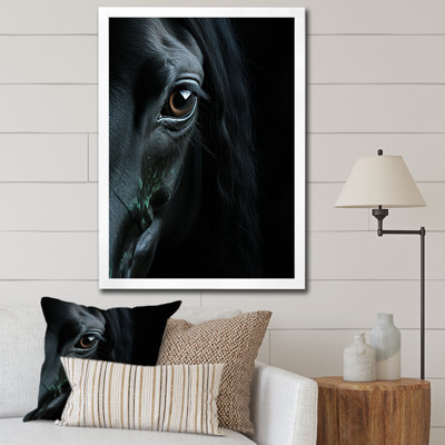 «Black Horse Mysterious Shadows - Animals», reproduction sur toile