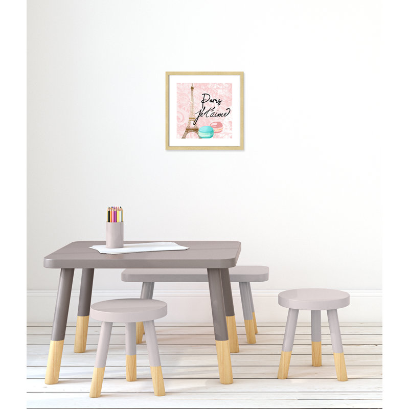Bonjour paris 1, H 17 po x l 17 po x P 1,19 po, Cadre boîte champagne clair