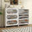 18 Pair Metal Shoe Storage Cabinet with Removable Shelf