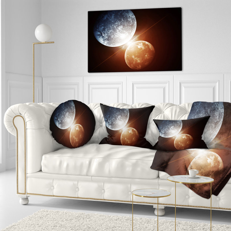 Coussin lombaire spacescape entre deux planètes