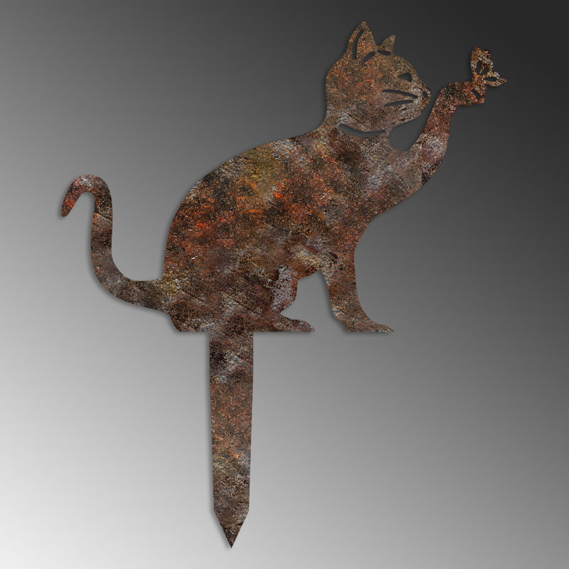 Hand-Painted Decorative Garden Object, 14.2 x 12.2 inches | 100% Metal Construction, Thickness: 0.06 inches | Lightweight at 0.7 lbs, No Assembly Required | Unique Color Variations for a Charming Outdoor Accent