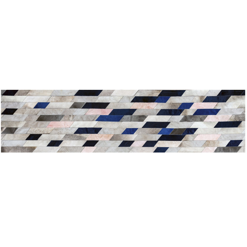 Astila Cowhide Geometric Indoor Rug, Runner 2'7" x 9'10"