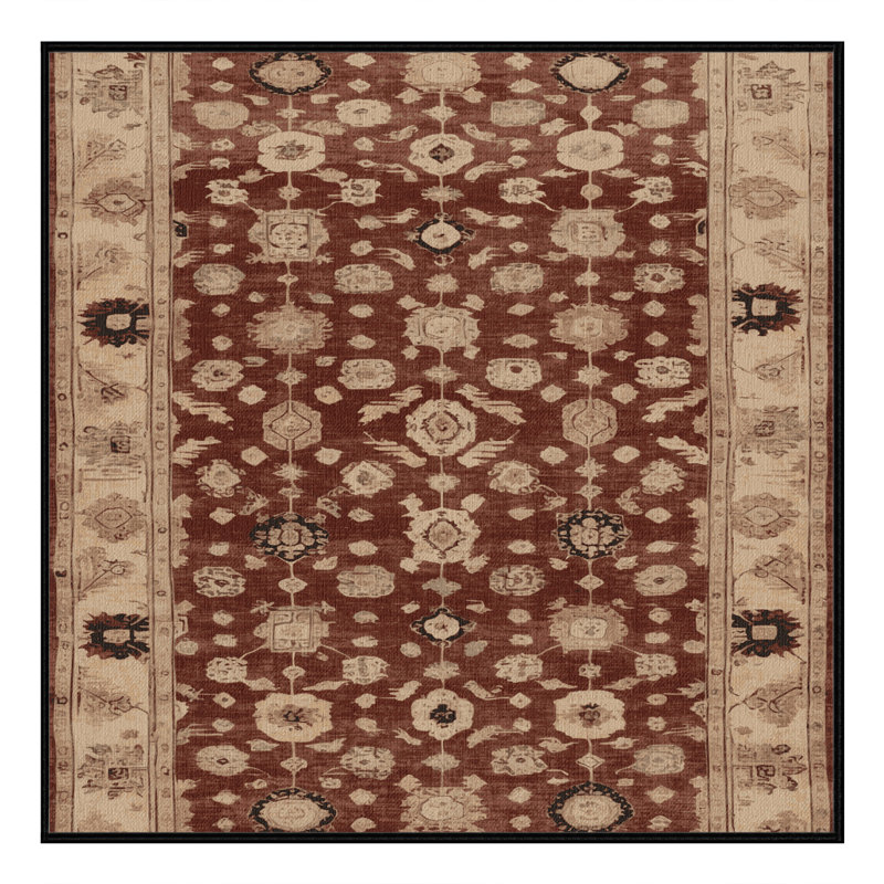 Machine Washable Overdyed Brown Area Rug, Square 8'