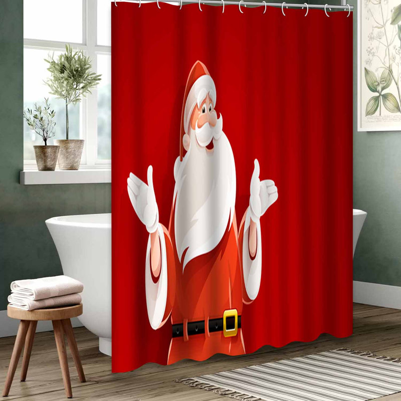 Rideau de douche rouge imperméable, rideaux de douche pour la salle de bain avec 12 crochets, 72" L x 78" W
