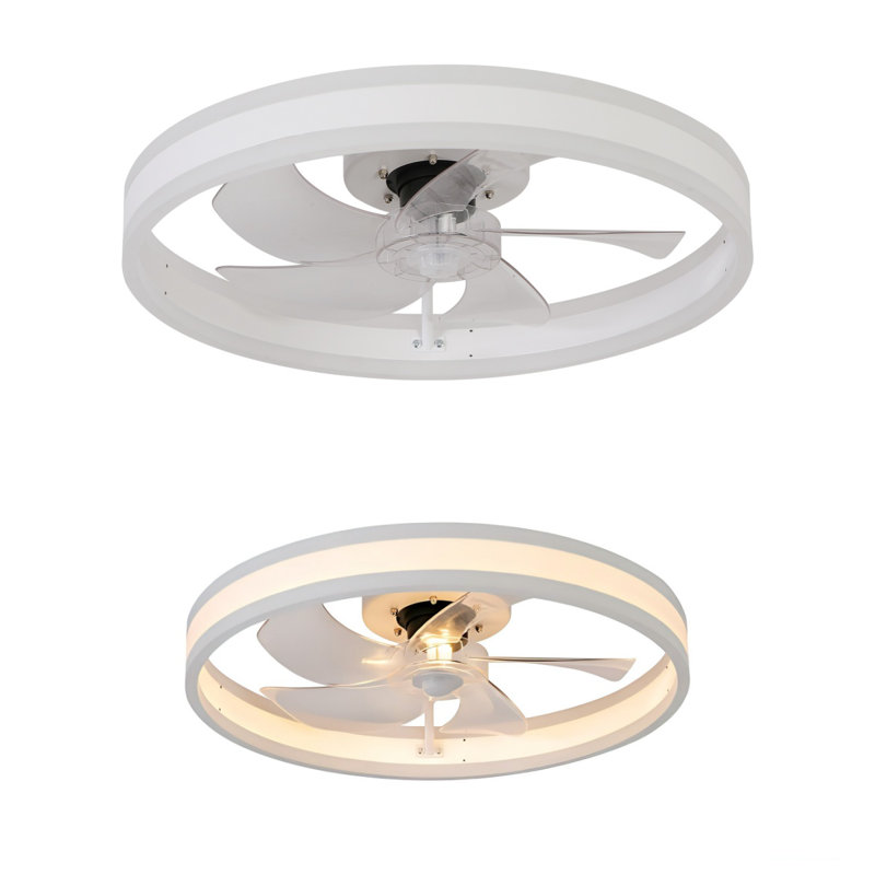 19.7'' Ceiling Fan Light With Dimmable LED, White