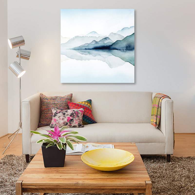 «Glacial II», reproduction sur toile, H 12 po x l 12 po x P 0,75 po, Pas de tapis, Toile tendue
