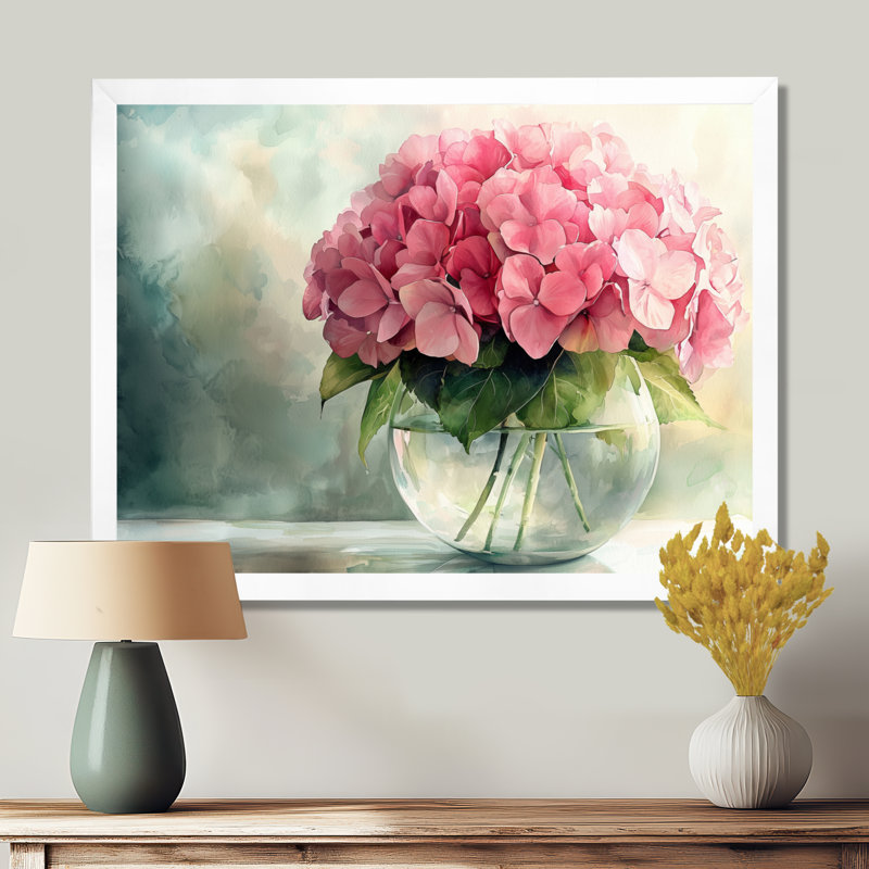 Jacquese - Floral Wall Art, H 24 po x l 32 po, Cadre flottant, Blanc