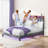 Upholstered Bed Frame with Headboard-Storage Headboard with Smart LED Lights and USB Charging Station,Noise Free,No Box Spring Needed-1944431693-1944431692