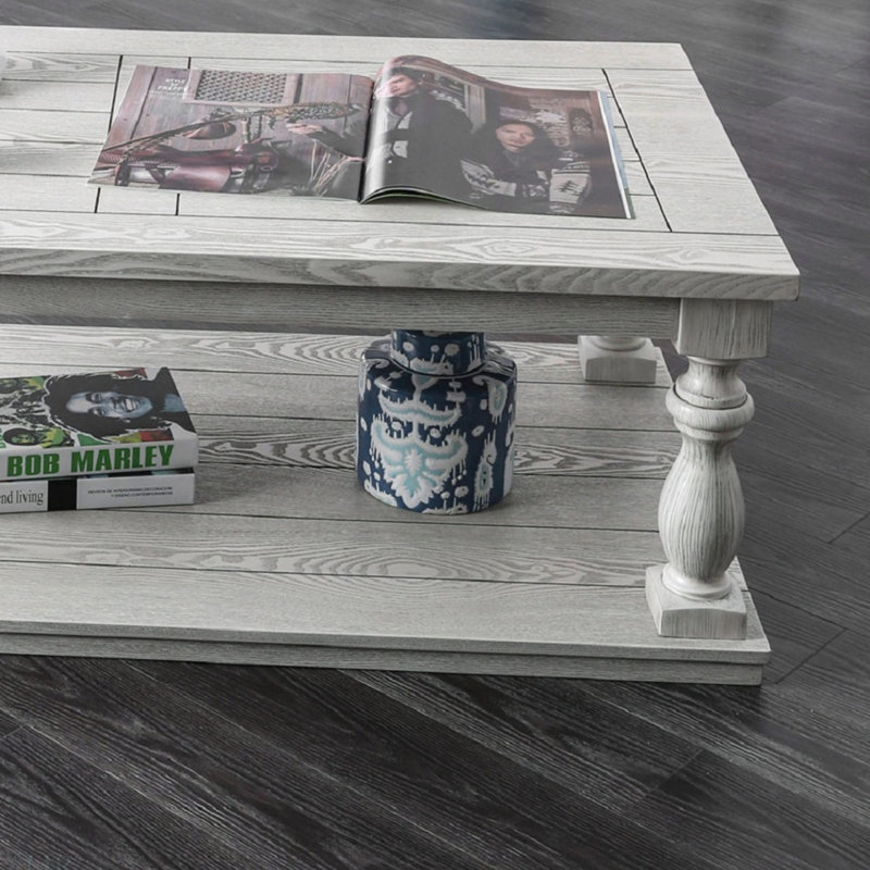Table de salon blanche antique 1 pièce
