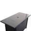 43" Black Rectangle Fire Pit Table with Smoked Glass - 50,000 BTU Dual Fuel