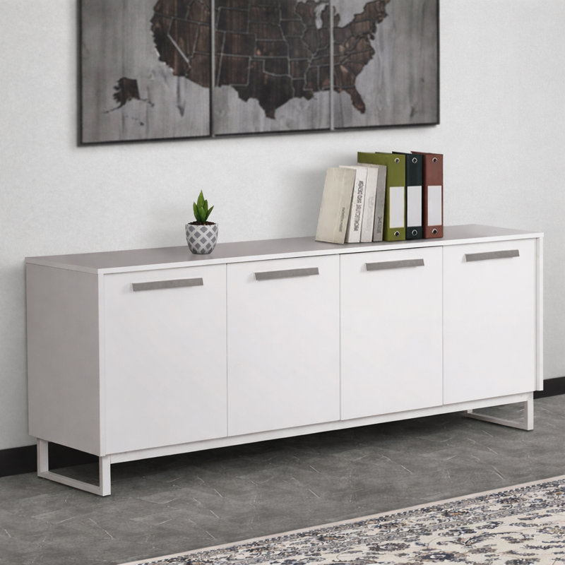 Crédence 4 tablettes Baroda, Blanc