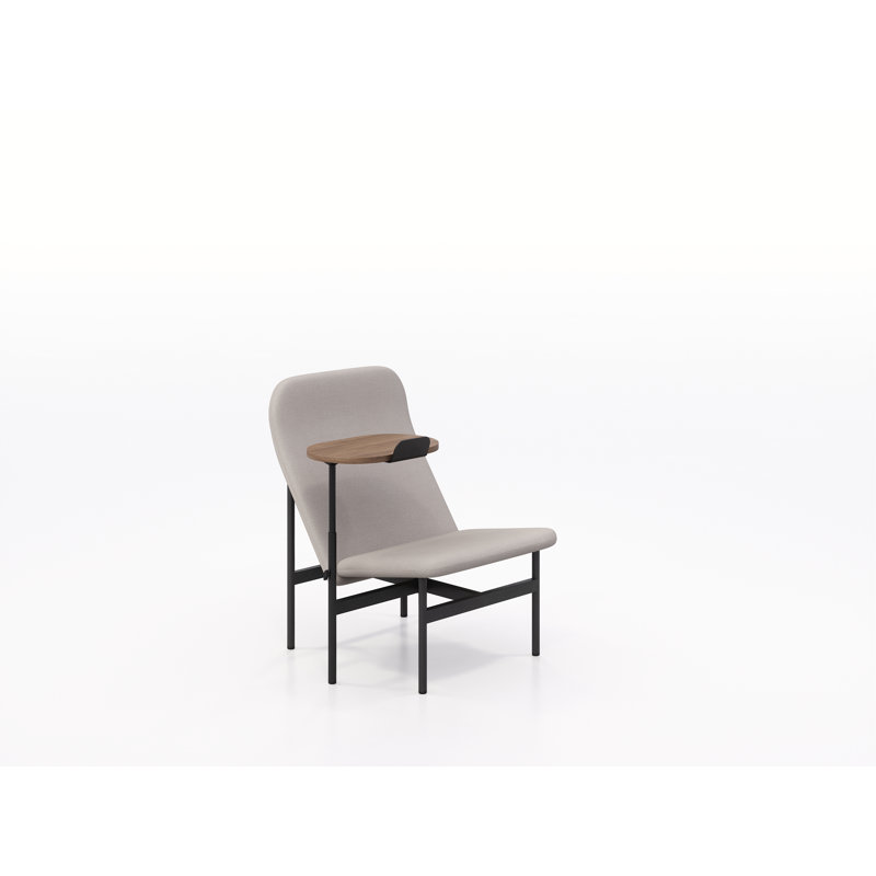 Chaise longue avec table pivotante Avalon, Châtaignier foncé, Sable