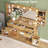 36" Large White Fluted Vanity Desk with LED Mirror - 11 Dimmable LED Lights & Built-in Power Outlet, Modern Wood Makeup Vanity Table with 5 Drawers, 2 Cabinets & 2 Hidden Storage Shelves for Bedroom-285669727