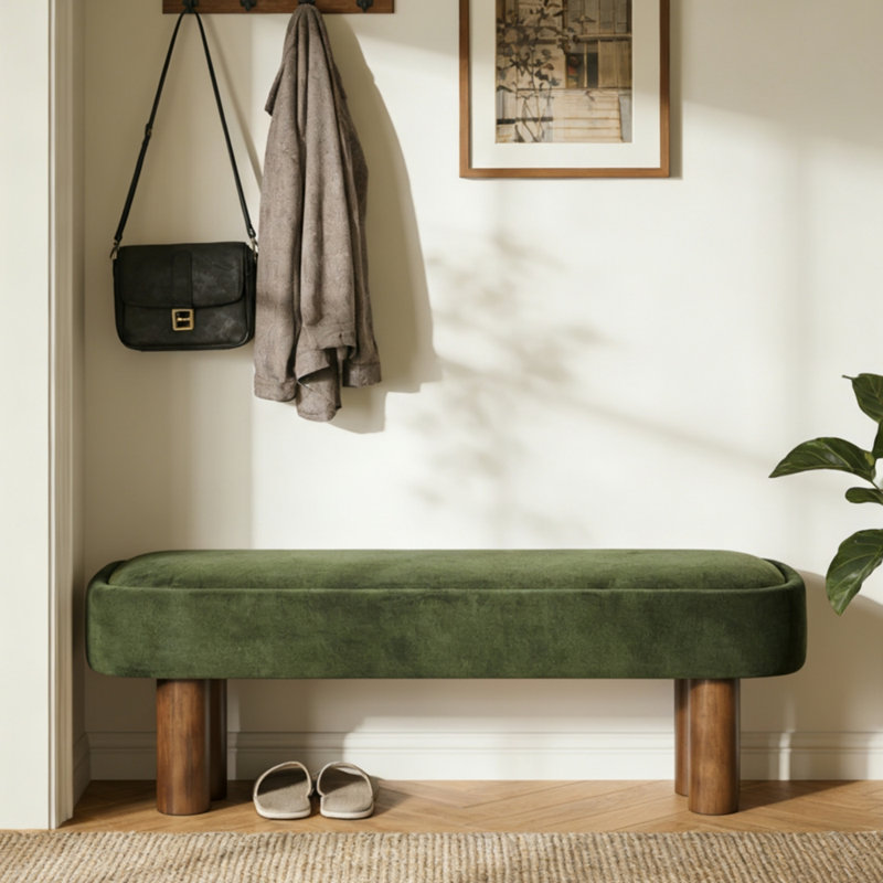 Banc de salle à manger rembourré Karsen, Vert