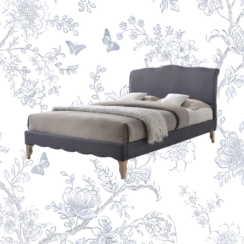 Hilfried Upholstered Sleigh Bed, Dark Gray, Full