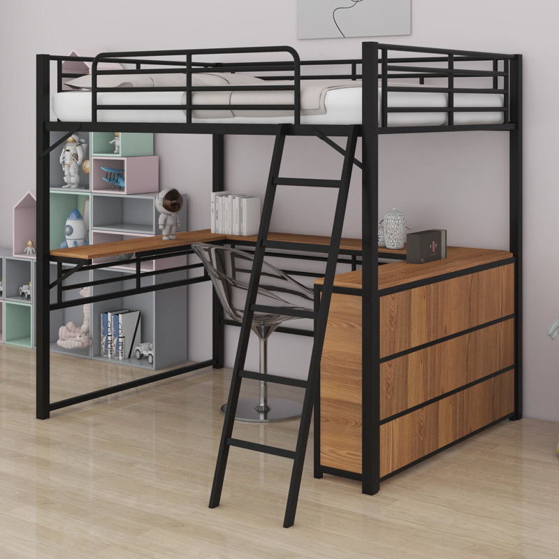 Lit mezzanine double Aitken Kids, Noir