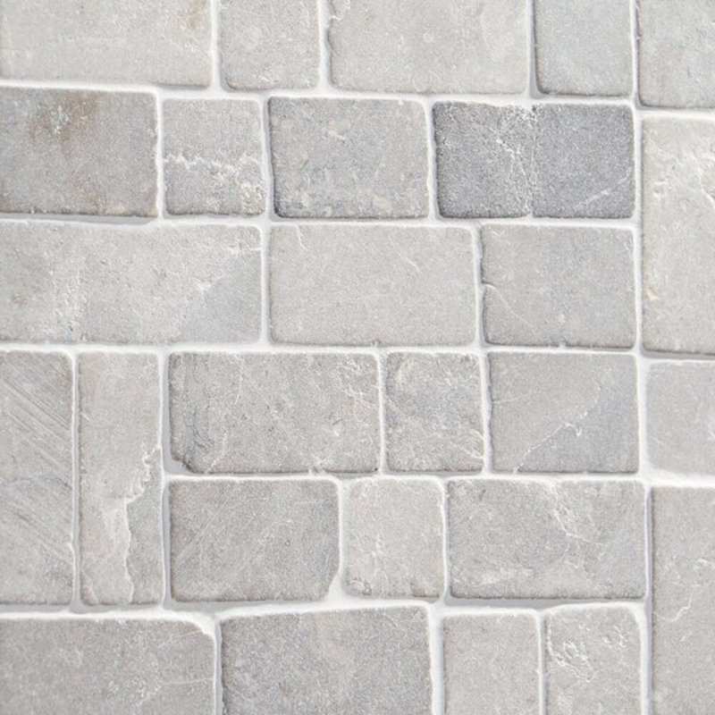 Nature Antique Lava Black Pebble Mosaic Tile, Gray