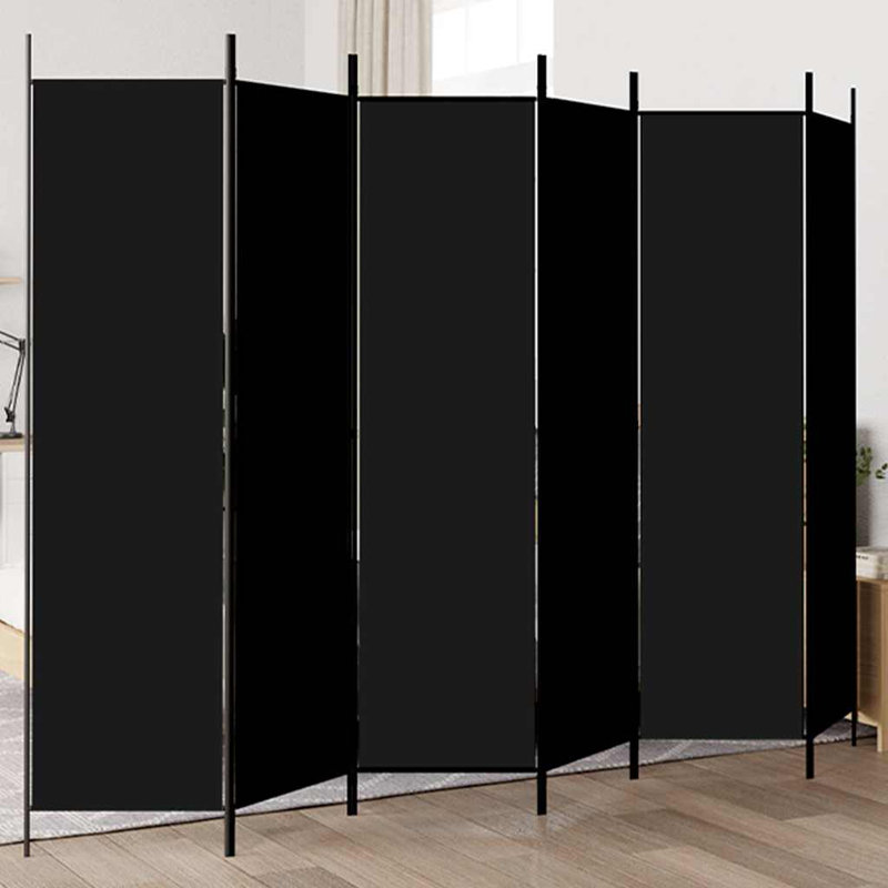 Paravent 6 panneaux vidaXL noir 118,1 po x 78,7 po, Noir, 6, H 78,74 po x l 118,1 po