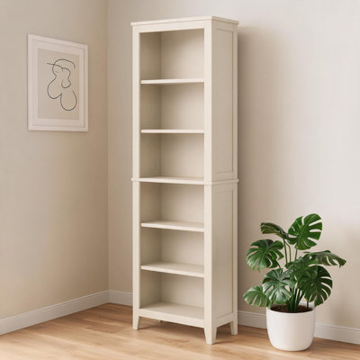 6-Tier Tall Narrow Bookcase, 70.3" H Open Shelving Unit with Anti-Tip Kit, Slim Particle Board Storage for Home Office,  Beige