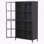 Premium Black Metal Storage Cabinet with Tempered Glass Doors