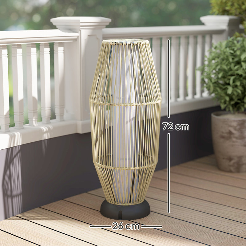 Solar Powered Integrated LED Metal Rattan Lamp
