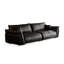 Canapé modulaire noir en cuir véritable-847488497