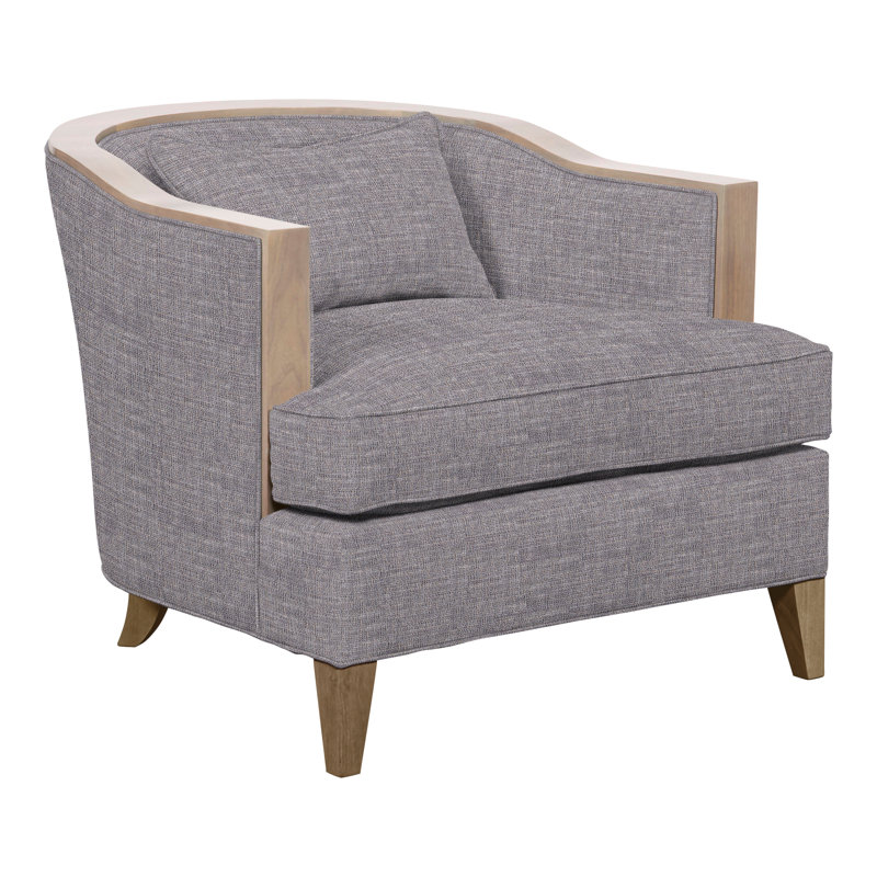 Thom Filicia Home Upholstered Barrel Chair, Hampton, Nomad Slate Crypton® Chenille