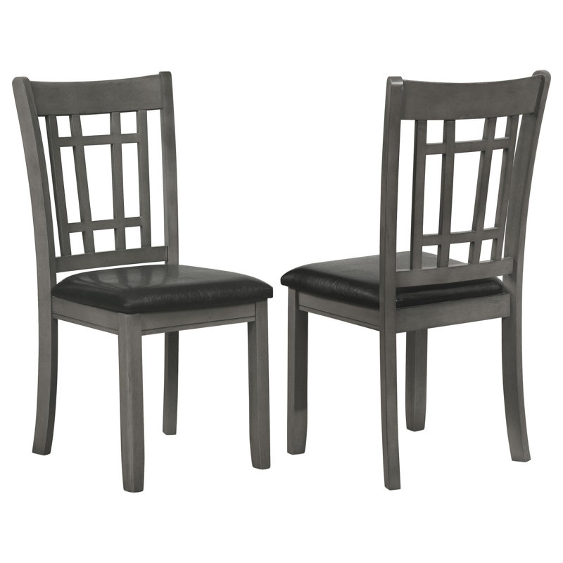 Ensemble de 2 chaises d'appoint à dossier moyen en treillis gris et noir