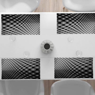Polyester Polka Dots Rectangle Placemat