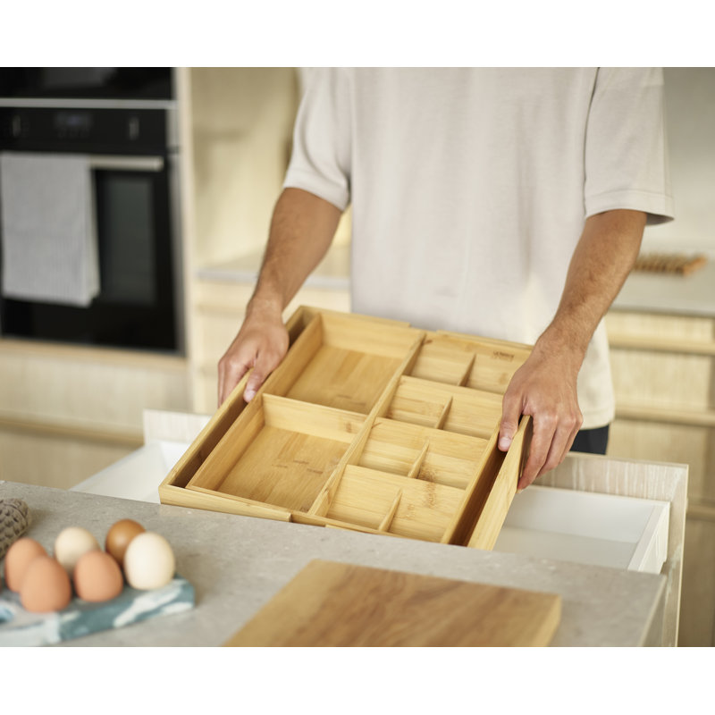 DrawerStore Bamboo Expandable Cutlery, Utensil and Gadget Organizer