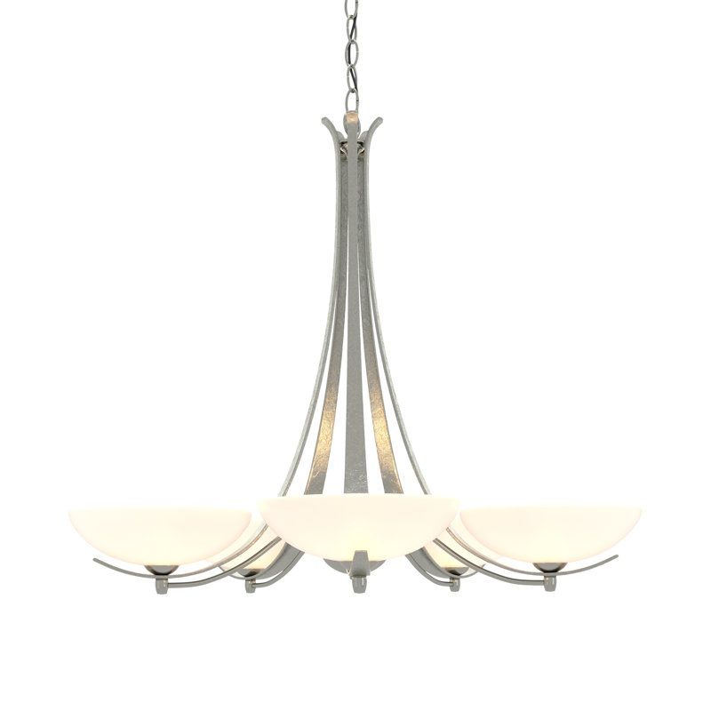 Aegis 5 - Light Shaded Classic/Traditional Chandelier, Sterling