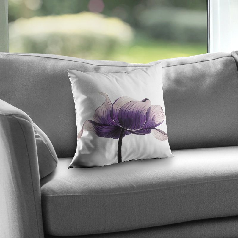 Purple Anemone Flower Throw | Contemporary Bedroom – Throw Pillow Cover Only, Double-Sided Print, Insert Not Included