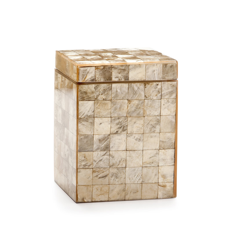 Capiz Bathroom Storage Container, Champagne