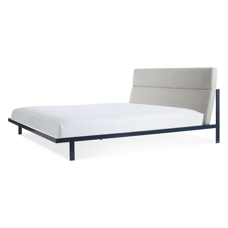 Station Upholstered Bed, King, Navy/Edwards Navy